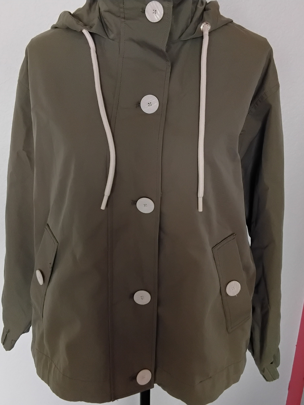 Zara Olive Green Hooded Utility Jacket